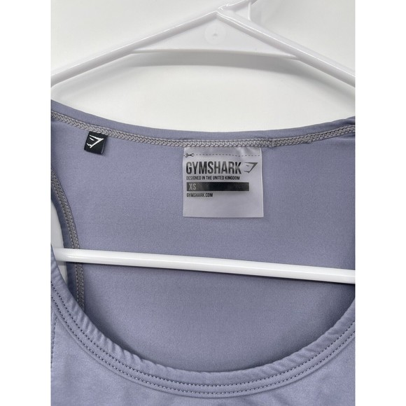 GymShark Crop Asymmetrical Tank Top Gray Purple‎ Womens XS - Picture 2 of 6